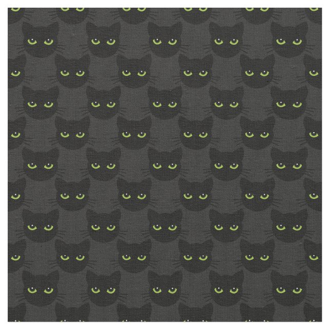 Tecido Gatos verdes - olhos em fundo de grafite (Detalhe)