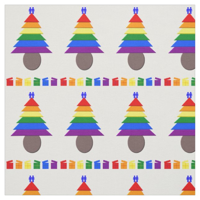 Tecido Gay Men Árvore de Natal Arco-Íris e Presentes (Modelo)
