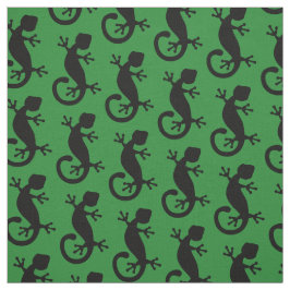 Tecido Gecko Lizard verde e preto