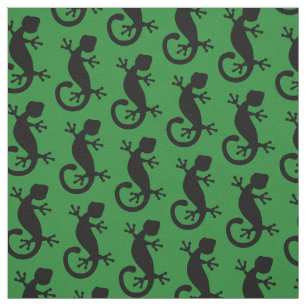 Tecido Gecko Lizard verde e preto