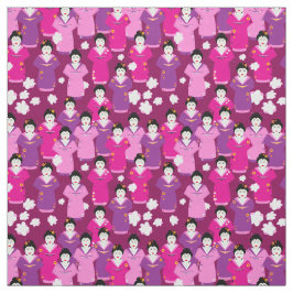 Tecido Geisha Japonês no Pink Patterned de Kimono