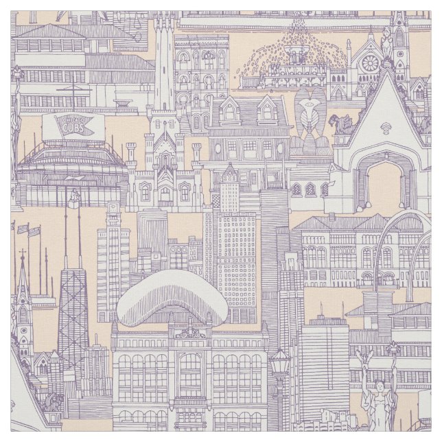 Tecido Geleia de pêssego violeta de Chicago (Modelo)
