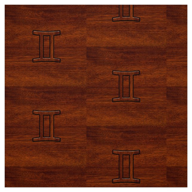 Tecido Gemini Zodiac Sinal em Mahogany como impressão (Modelo)