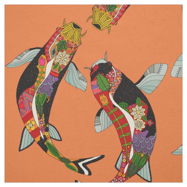 Tecido gengibre do koi (Modelo)