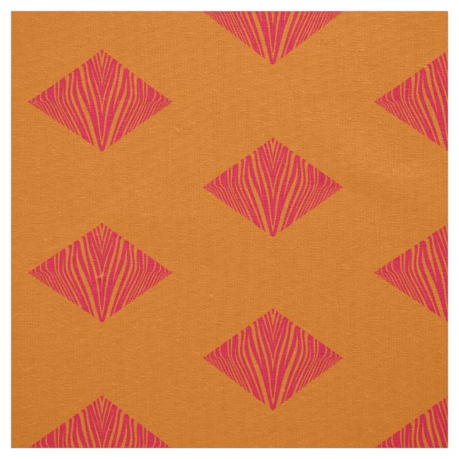 Tecido geo zebra cor de laranja-rosa (Modelo)