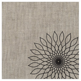 Tecido Geometric Flower〜ブラック_濃淡あり〜