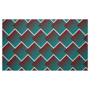 Tecido Geométrica de burgundy branco em teal