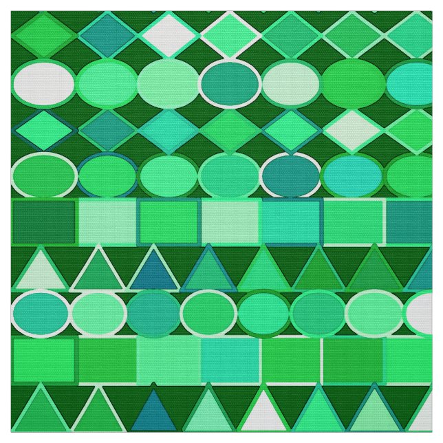 Tecido Geométrica Tribal Moderna, Emerald Green e Aqua (Modelo)