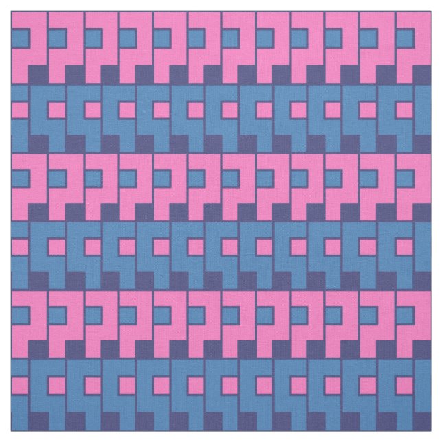 Tecido Geométrico Azul Rosa (Modelo)