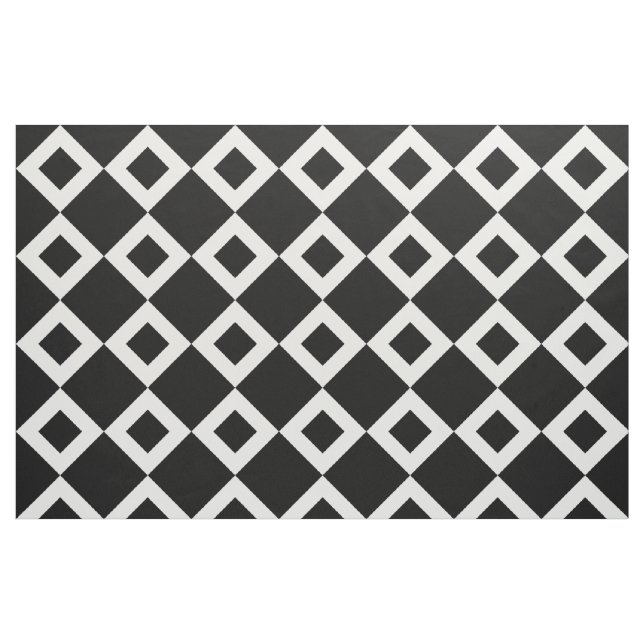 Tecido Geométrico do Padrão de Diamante Preto e Br (Fat Quarter)