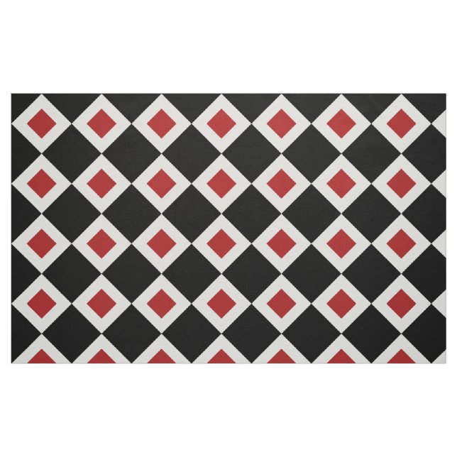 Tecido geométrico do teste padrão preto, branco, (Fat Quarter)