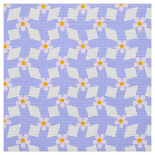 Tecido Geométrico Floral de Lavanda por Metro