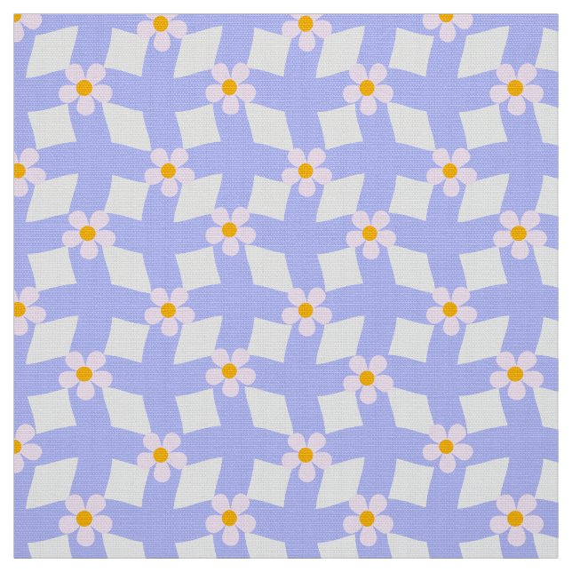 Tecido Geométrico Floral de Lavanda por Metro (Modelo)