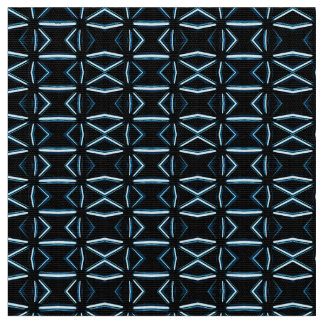 Tecido Geométrico preto e azul do estilo atômico do meio