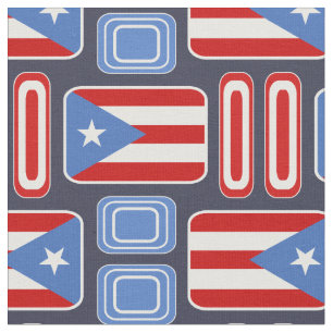 Tecido Geométrico: Retro: Porto-riquenho: Bandeira