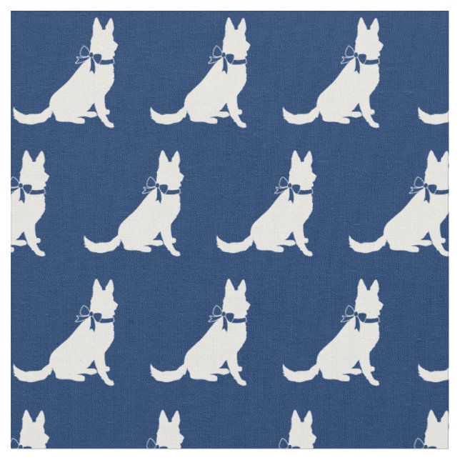 Tecido German shepherd Cão Silhueta Marinho Pet Azul (Detalhe)