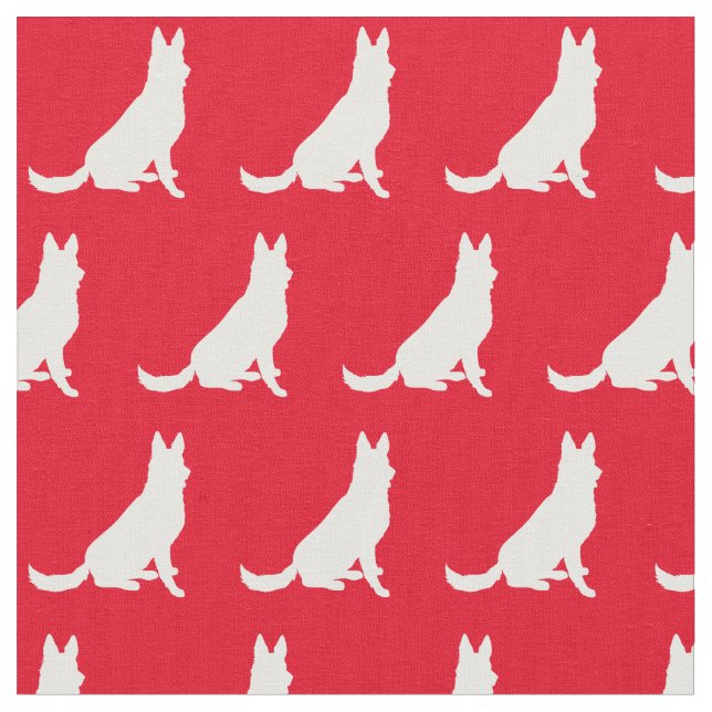 Tecido German shepherd Cão Silhueta Pet Vermelho (Detalhe)
