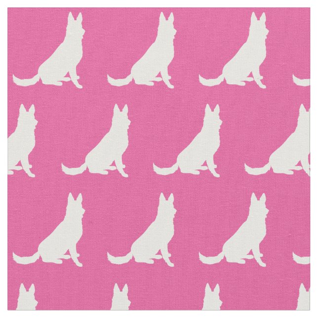 Tecido German shepherd Cão Silhueta Rosa (Detalhe)