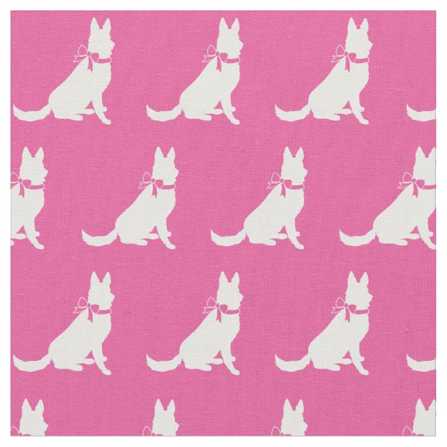 Tecido German shepherd Cão - Silhueta Rosa (Detalhe)