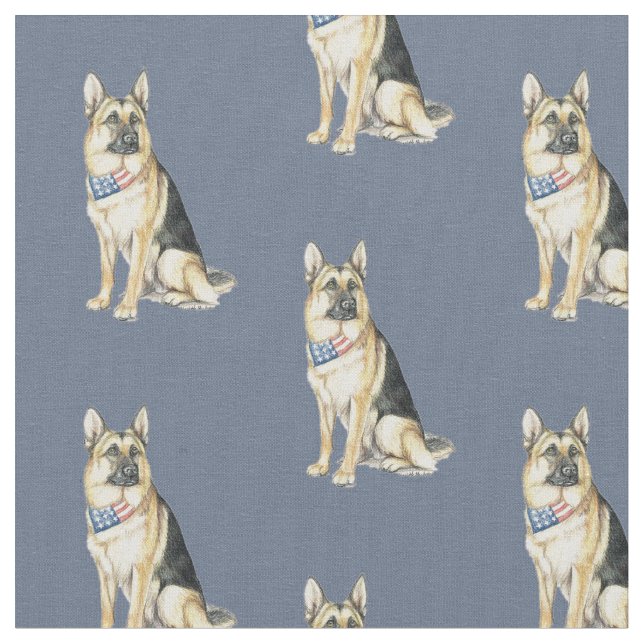 Tecido German shepherd SittingDog Art (Detalhe)