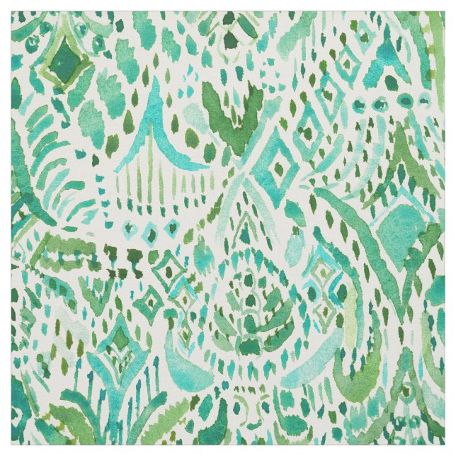 Tecido GETTIN' TURT Green Aqua Sea Turtle Tribal (Modelo)