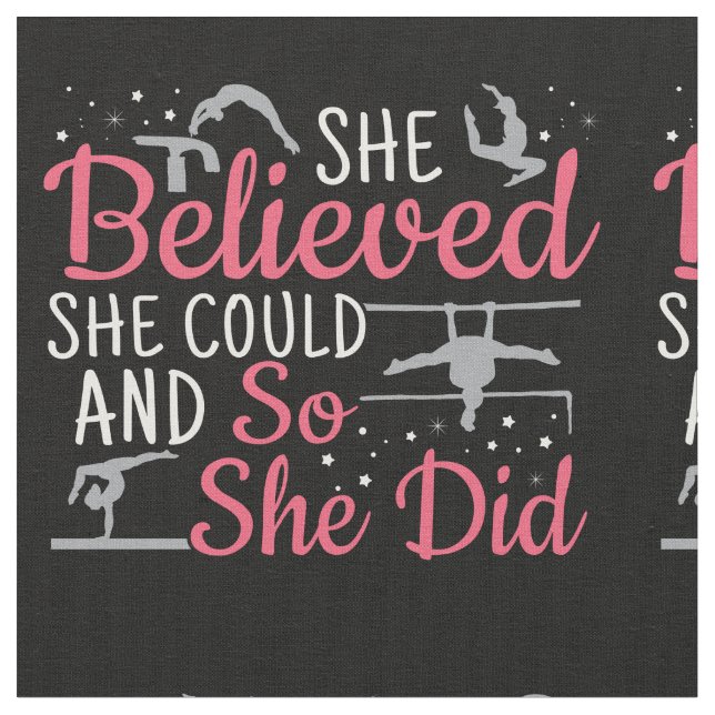 Tecido Ginástica feminina - Acreditava que poderia (Detalhe)