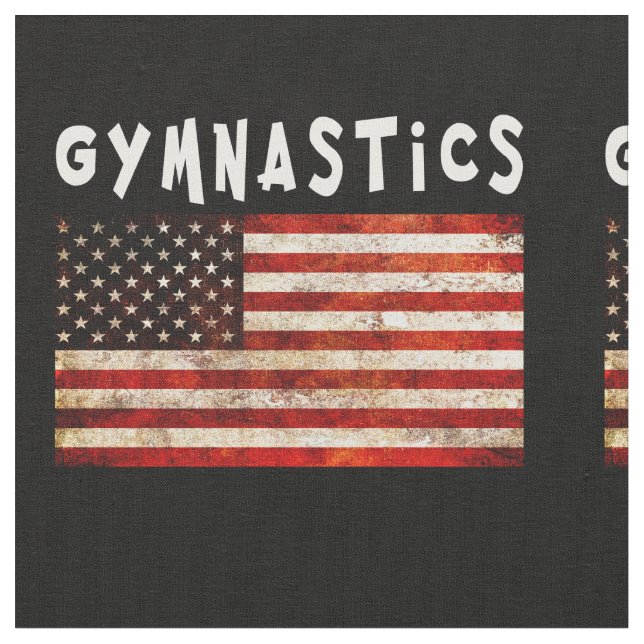 Tecido Ginástica Grunge Americana Bandeira EUA (Detalhe)