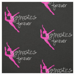 Tecido Ginástica para sempre com o Gymnast do rosa quent