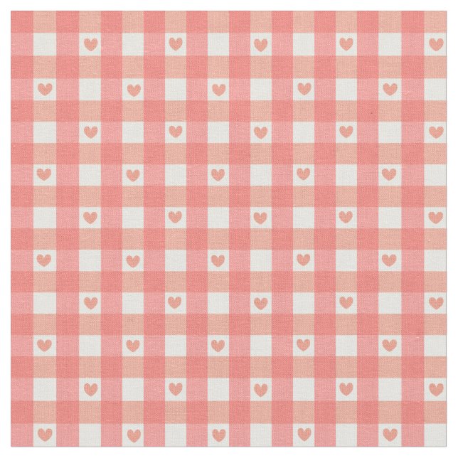 Tecido Gingham do Coração Rosa (Detalhe)