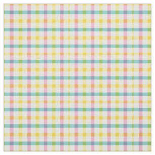 Tecido Gingham-impressão em Primavera-Cores Verde, Rosa, 