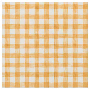 Tecido Gingham Orange Watercolor
