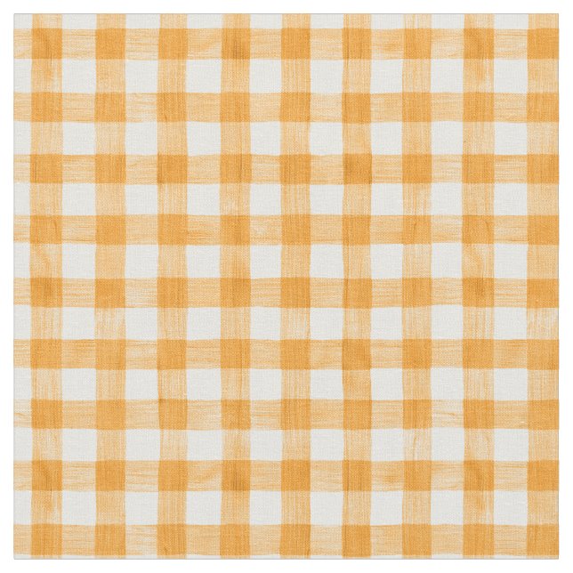 Tecido Gingham Orange Watercolor (Detalhe)