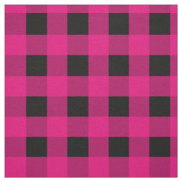 Tecido Gingham Preto Rosa