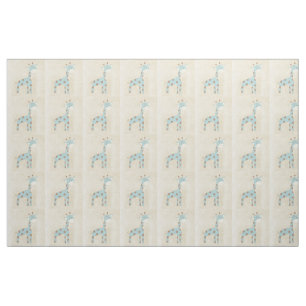 Tecido Girafa bonito dos azuis bebés