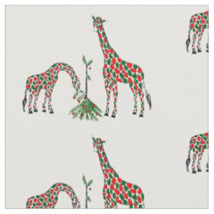 Tecido Girafas do Tecido-Natal