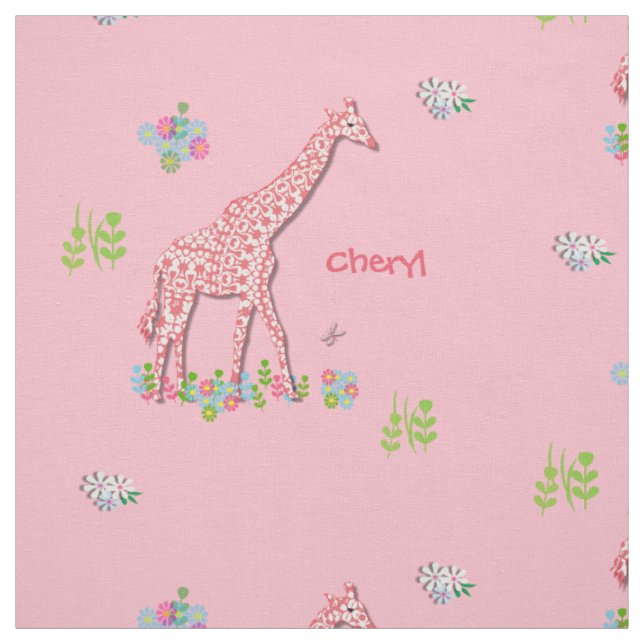 Tecido Girafas Rosa Brancas Divertidas, Padradas, Persona (Modelo)