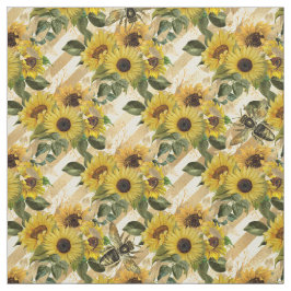 Tecido Girassóis Flores Amarelas Douradas Flores Aquarela