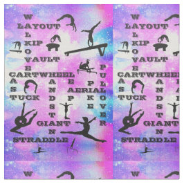 Tecido Girls Gymnastics Habilita Impressão de Palavras Cr