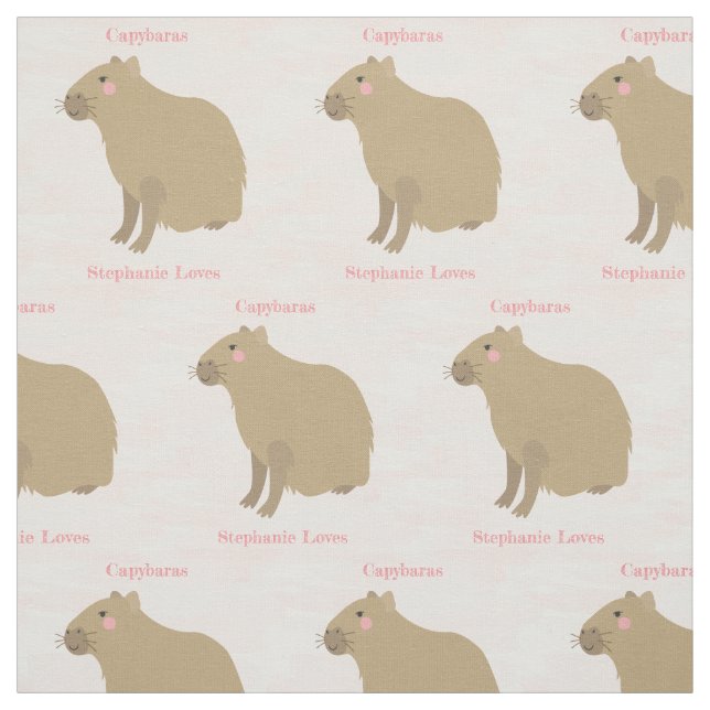 Tecido Girly Capybara Pattern personalizada na rosa claro (Modelo)