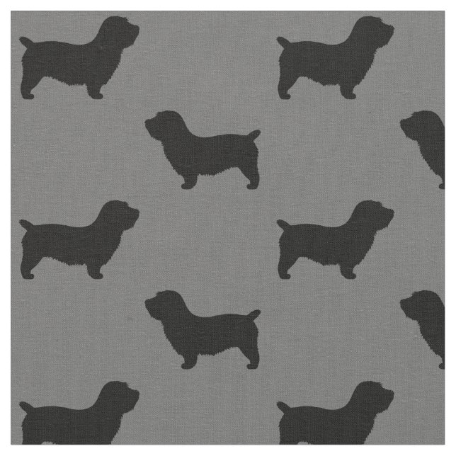 Tecido Glen of Imaal Terrier Dog Silhouettes Padrão (Detalhe)