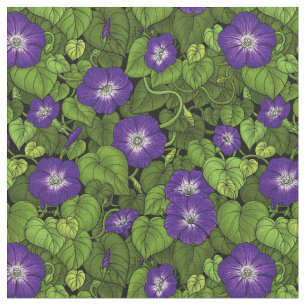 Tecido Glória da manhã em roxo e verde