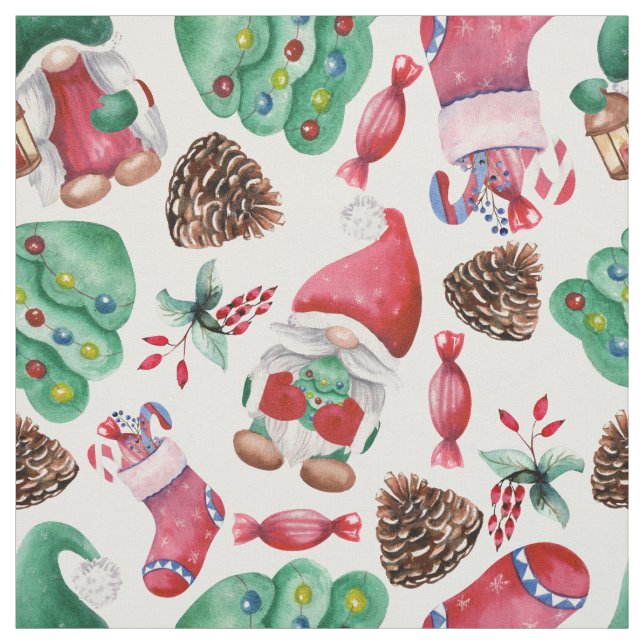 Tecido Gnomos de Natal Adoráveis (Modelo)