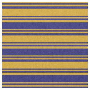 Tecido Goldenrod e Azul-Meia-Noite Padrão Striped/Links