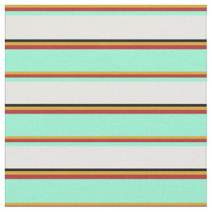 Tecido Goldenrod, Vermelho, Aquamarino, Branco e Preto Co