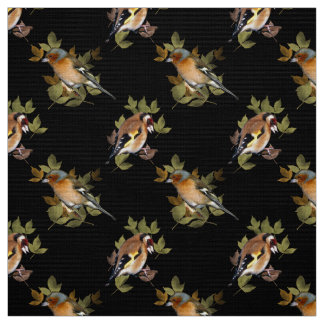 Tecido Goldfinch e Chaffinch na folha
