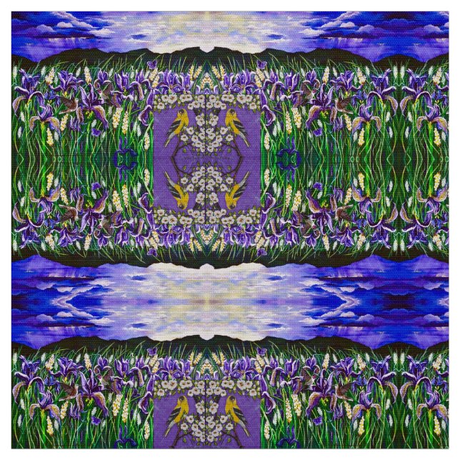 Tecido Goldfinch em Iris Fields (Modelo)