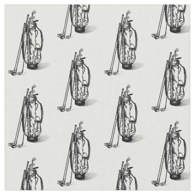 Tecido Golf Bag Golf Clusters Negros (Detalhe)