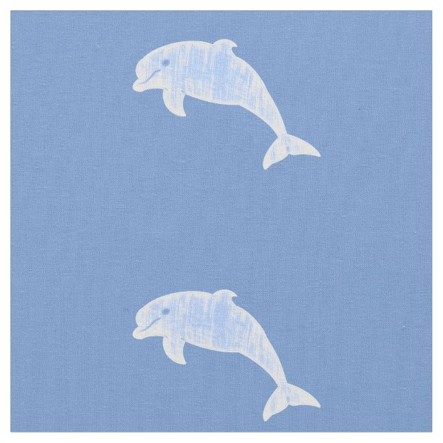 Tecido Golfinhos envelhecidos azul do efeito (Detalhe)