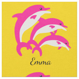 Tecido Golfinhos Rosa Dançantes