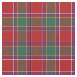 Tecido Gordon de Abergeldie Tartan Red e Xadrez Verde